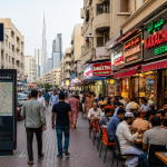 The Dubai you see behind the postcard is Al Karama.